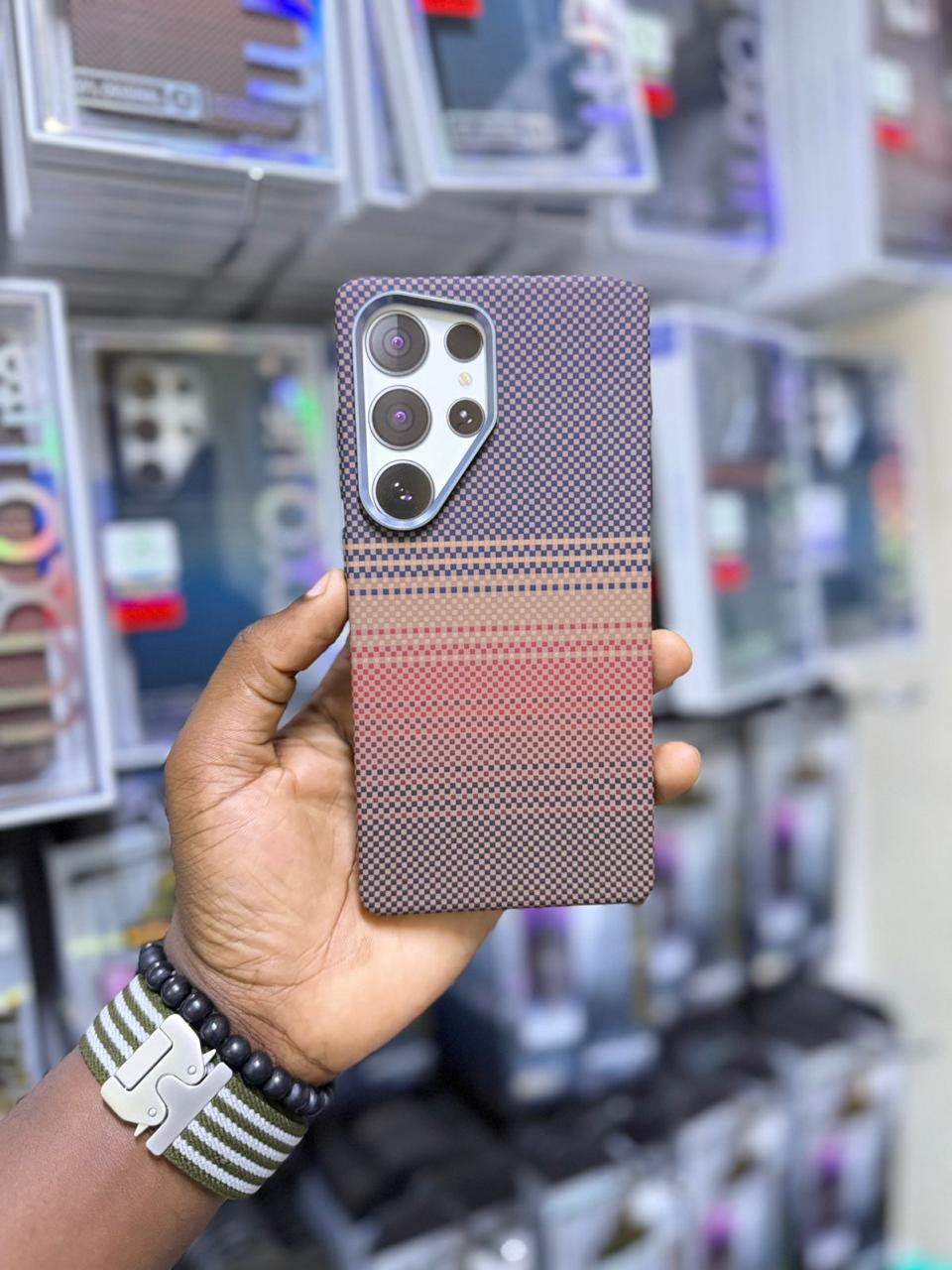 Pink Gradient Stripe Phone Case image