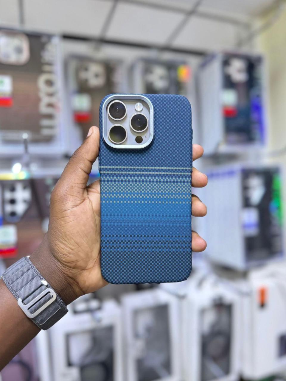 Blue Carbon Fiber Phone Case 2 image
