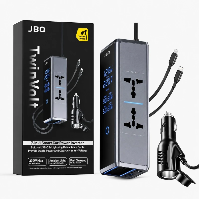 JBQ TwinVolt 7-in-1 Smart Car Power Inverter image