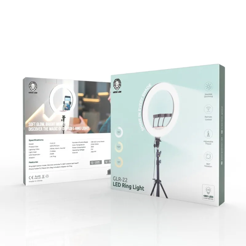 Green Lion GLR-22 LED Ring Light Package